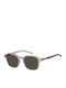 Tommy Hilfiger Unisex Sunglasses With Pink Horn-Rimmed Frame And Brown Lens