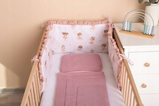 Sensillo Crib Bumpers Classic for the Crib Rails Pink