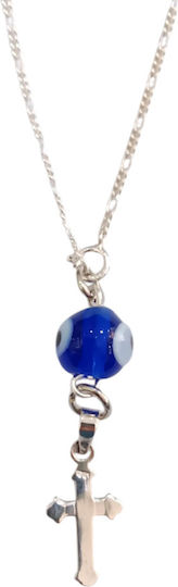 Kalliopisilver Car Charm Amulet Silver 925 Cross Silver Eye Gt-4054