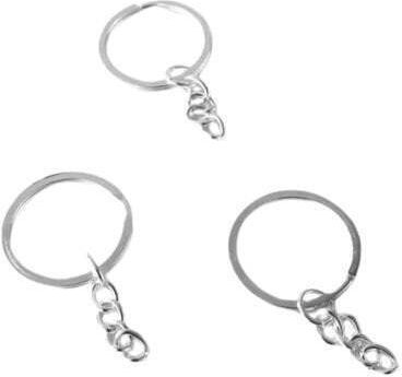 Set de 50 Lanțuri cu Inel pentru Brelocuri, 3cm Argintiu