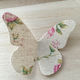 Schmetterling Leinen Floral 6er Set Y105 Rin-y105