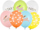 Set of 7 Balloons Latex Multicolored 30cm