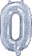 Luftballon Folie Zahl Silber 35cm
