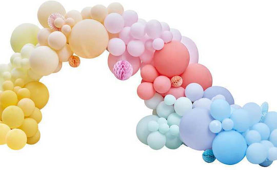 Composition with 200 Balloons Latex Blue Stars Bright Colorful 45.7cm