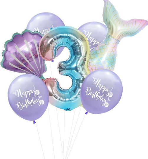 Set 7 Luftballons Folie Zahlen Party