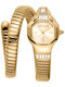 Just Cavalli Snake Crystals Women's Watch with Gold Metal Bracelet
