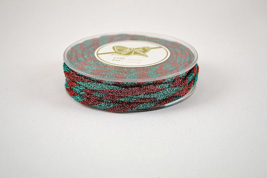 Glitzer Lurex Schlauchkordel Petrol Bordeaux 5mm x 10m