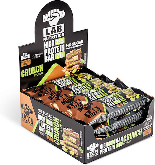 Lab Nutrition HIgh Protein Bar Блокчета с 33% Протеин & Вкус Crunch Dubai 12x65гр
