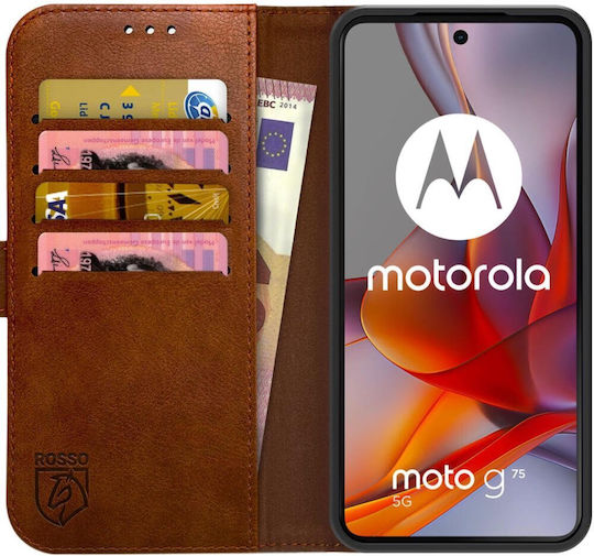 Rosso Element Pu Wallet Δερματίνης Καφέ (Moto G75)