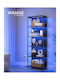Bookcase with LED Ebony Black 60x30.3x178cm