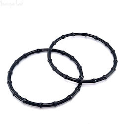 20,5 cm Paar runde Griffe Imitation Bambus Schwarz