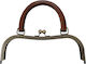 26 cm Bronze Metallgriff Verschluss Taschen Geldbörsen Holzgriff