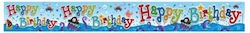 Dekoratives Geburtstagsbanner "Happy Birthday" Pirat 12,5x275cm 2,75m