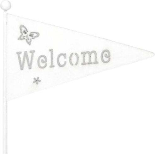 Σημαιακια Ξυλινα Σετ/6 15x40cm Welcome Λευκο