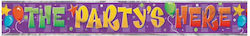 Dekorative Plastikbanner ''Party Ist Hier'' 3,65m Dekorative Plastikbanner ''Party Ist Hier'' 3,65m