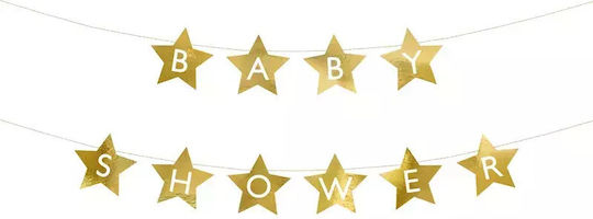 Baby-Dusche Papiergirlande Gold 2,9 m
