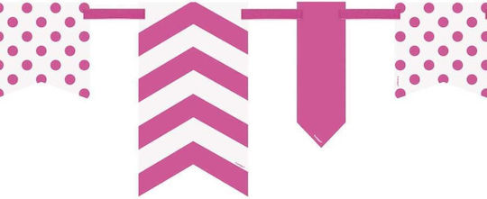 Decorative Paper Party Banner Pink-White 3.3m