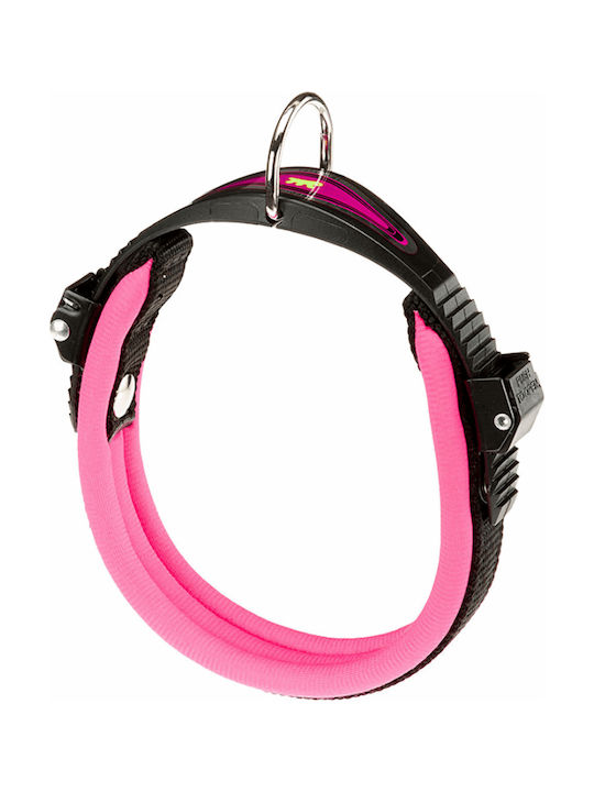 Ferplast Dog Collar Ergocomfort Fluo C25/60 A 52÷60cm B 25mm Pink Micro-Adjustment System Perfect Fit for Dogs Up to 60 kg