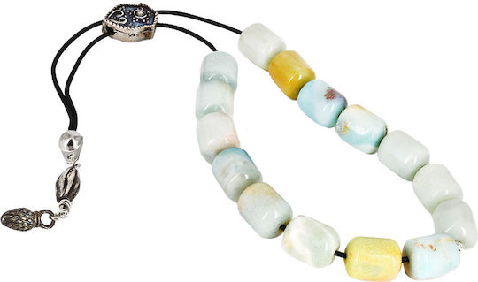 Tasoulis Jewellery Collection Silver Worry Beads White