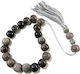 Glass Worry Beads with Tassel with 10 Beads Gray 10cm