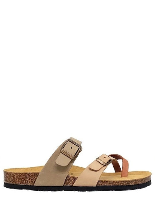 Plakton Leather Women's Flat Sandals Terracotta