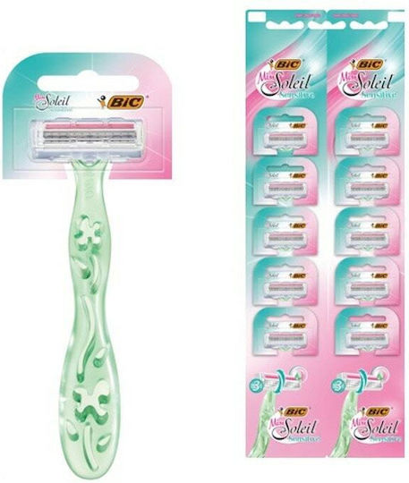 BIC Miss Ξυραφάκια Σώματος μιας Χρήσης με 3 Λεπίδες για Ευαίσθητες Επιδερμίδες 10τμχ