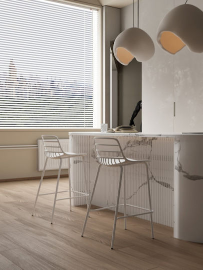 Hocker Bar Metall White 44x40x88cm