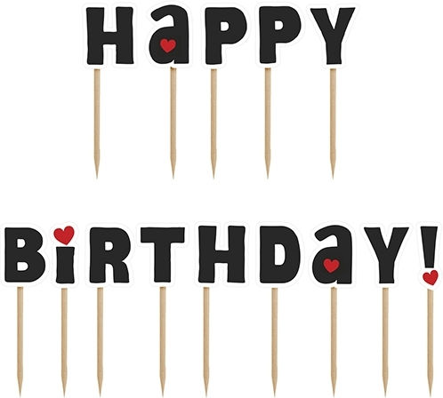 Happy Birthday Декорация на сладкиши за Парти 14 Бройки