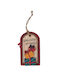 Hängendes Ornament Etikett Hölzern Mehrfarbig 6.5x10cm