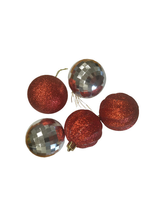 Hanging Ball Ornament Ornament Red 6cm Set 5pcs