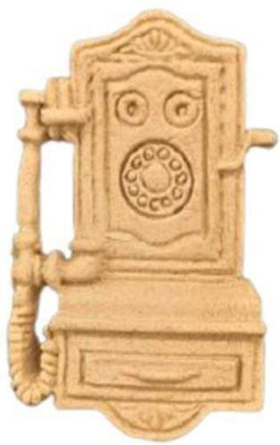 Wooden Carved Decorative Antique Telephone 5cm x 2.8cm