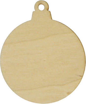 Holz-Dekorations-Weihnachtskugel, Größe 8 cm, Naturholz 11235