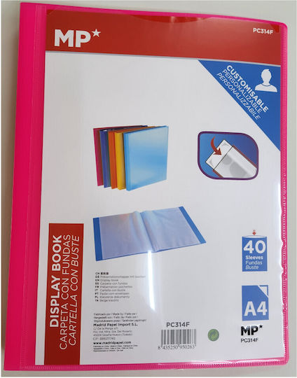 Mapă flexibilă MP cu 40 de buzunare transparente, copertă PC314F, roșie
