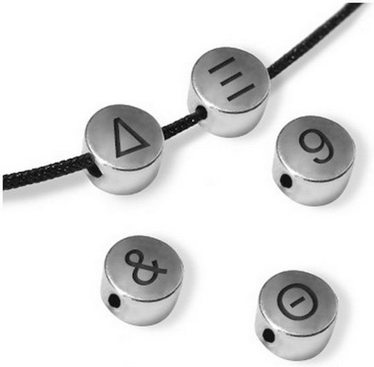 Metallic Slide Letter "φ" 7mm/4.4mm Ø2mm Pc
