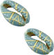 Natural Cowrie Shell White with Gold Accents