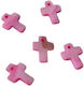 Mutterperlenkreuz 1 cm Set/50 Pink