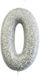 Large Silver Glitter Candle No0 1pc