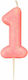 Große rosa Glitzerkerze Nr.1 1 Stk