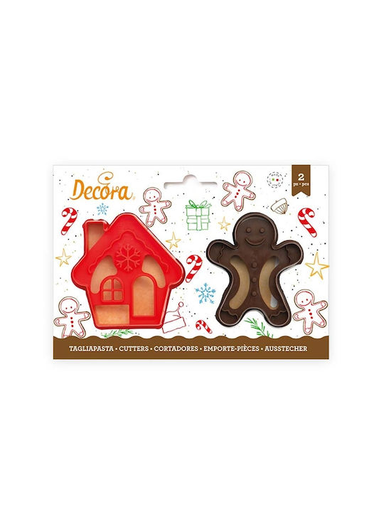 Χριστουγεννιάτικο Κουπάτ Ανθρωπάκι Σπίτι Gingerbread Decora Σετ 2τεμ 7-8εκ