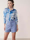 Women's High-waisted Shorts Blue