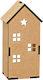 Decorative Natural Wooden House 10x8x25cm M10546f