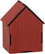 Dekoratives Rotes Holzhaus 12x10x16cm M10547b-3