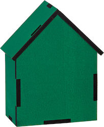 Dekoratives Holzhaus Grün 12x10x16cm M10547b-1