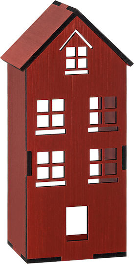 Casă decorativă din lemn roșie 12x10x31cm M10545b-3