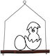 Easter Metal Ornament Black Chick Egg Wood 441015-1620 B 15 X 14cm