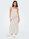 Linen Maxi Skirt Beige