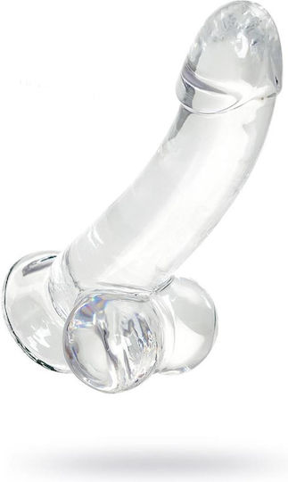 Glass Dildo with Balls and Suction Cup Transparent 15cm