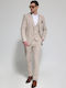 Men's Summer Suit with Vest Beige