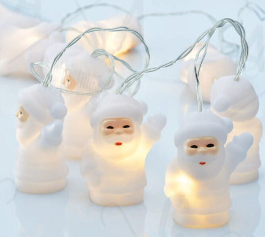 10 Lights LED White Battery in String 1pcs