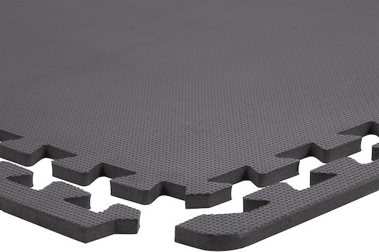 AMILA Δάπεδα Παζλ Γυμναστηρίου Μαύρα 60x60x1.2cm 4τμχ